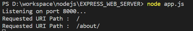Express.js路由器终端日志